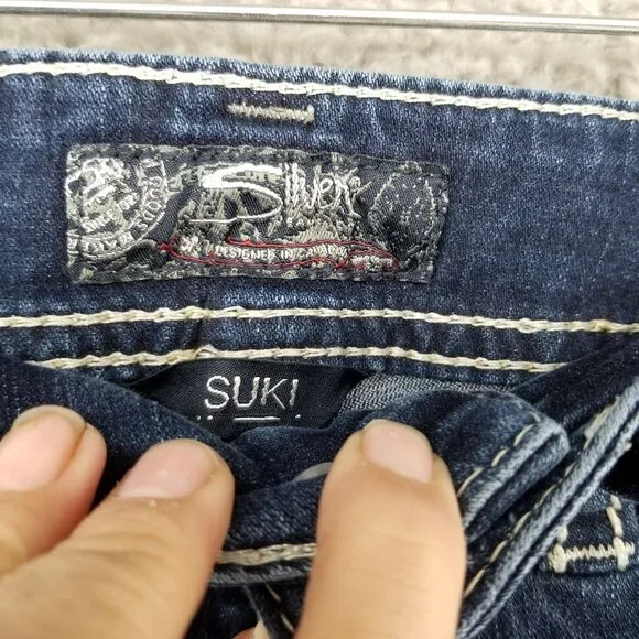 Silver Jeans Womens 26 Blue Suki Capri Cropped Stretch Fluid Denim *Read* - Picture 3 of 14
